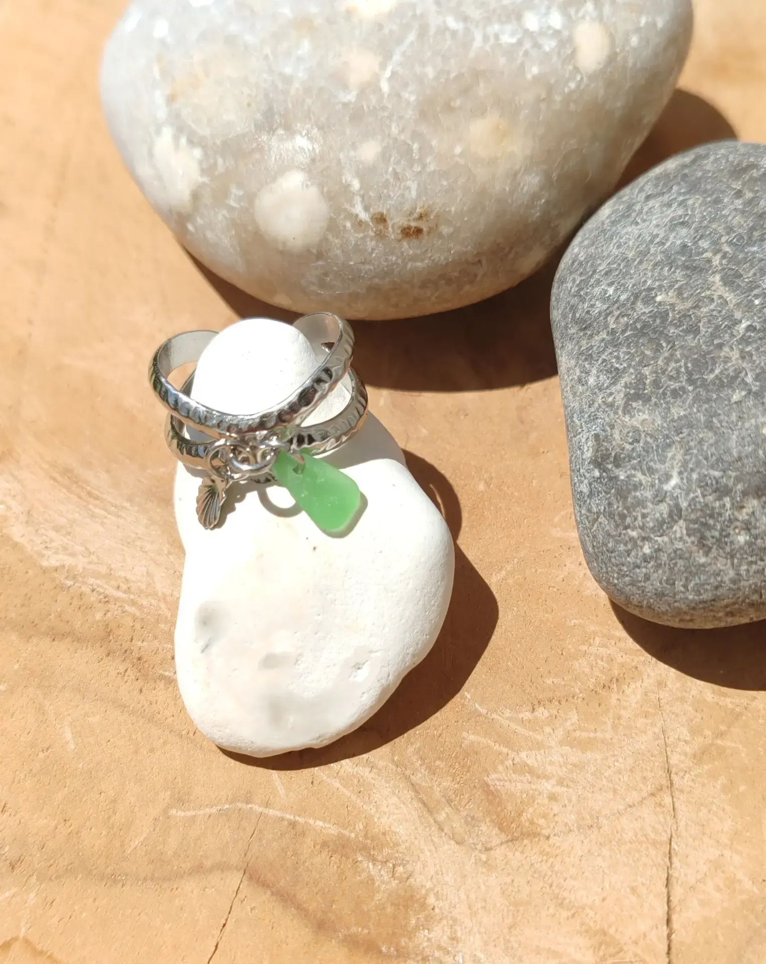 Bague Malama coquillage argenté, vue 2