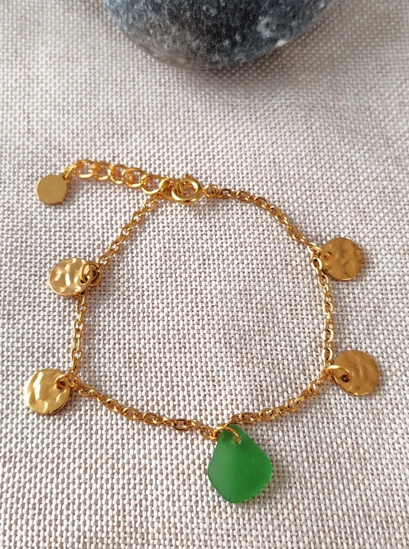 Gold Pelagos sea glass bracelet